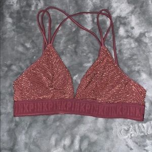Pink and metallic gold Victoria secret bralette
